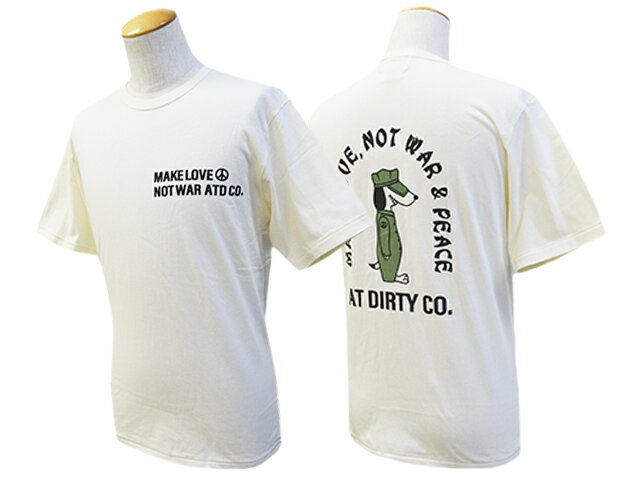 楽天WOLF PACK楽天市場店【AT-DIRTY/アットダーティー】2024SS「Make Love S/S Tee/メイクラブショートスリーブTee」（NEW NAME/ニューネーム/DRESS HIPPY/ドレスヒッピー/神戸/アメカジ/ハーレー/バイカー/ホットロッド/ホイールズアパレル/WOLF PACK/ウルフパック）