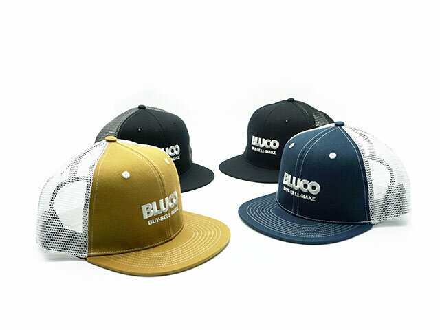 全4色【BLUCO/ブルコ】2024SS「6 Panel Mesh Cap Logo /6パネルメッシュキャップ”ロゴ”」(143-61-001)(BWG/UNCROWD/アンクラウド/アメカジ/ハーレー/バイカー/ホットロッド/ホイールズアパレル/帽子/WOLF PACK/ウルフパック)