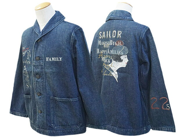 楽天WOLF PACK楽天市場店【BY GLADHAND/バイグラッドハンド】2024SS「Jack Tar Shawl Jacket”HAND PAINT”/ジャックターショールジャケット”ハンドペイント”」（BYGH-24-SS-03）（GANGSTERVILLE/ギャングスタービル/WEIRDO/GLAD HAND/グラッドハンド/アメカジ/WOLF PACK/ウルフパック）