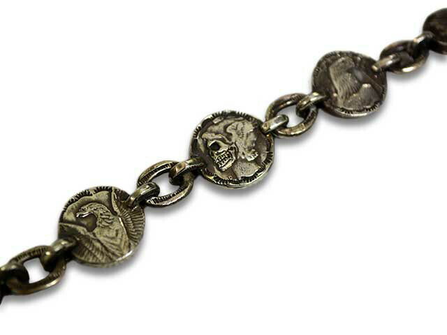 【CHOOKE/チョーク】「Two Face Chain Bracelet/トゥーフェイスチェーンブレスレット」(C-13)(オールドコイン/アンティークコイン/ヴィンテージコイン/ネイティブアクセサリー/アクセサリー/ハーレー/アメカジ/プレゼント/WOLF PACK/ウルフパック) 3