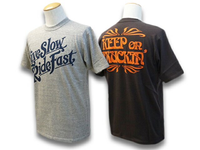 全2色2022SF「Short Sleeve Crew Neck Tee”Live Slow Ride Fast”/ショートスリーブクルーネックTee”リブスロウライドファスト”」(2225022/2225023)(アメカジ/ハーレー/WOLF PACK/ウルフパック)