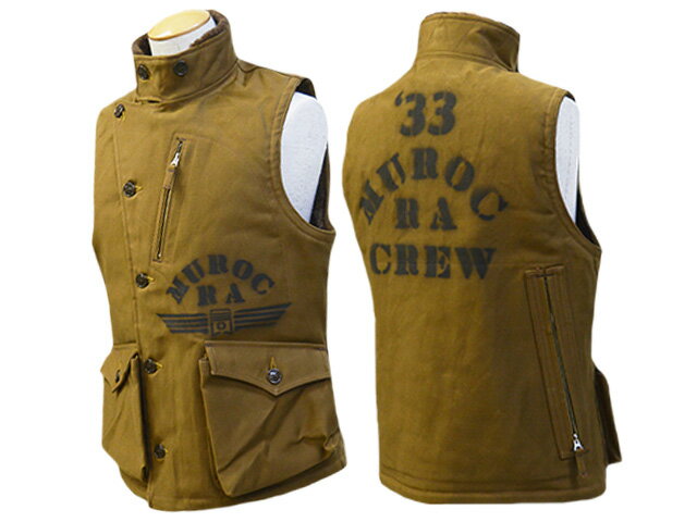 2023FW「WINTER AVIATOR'S VEST"MUROC RACING ASSOCIATION"/ウインターアビエーターズベスト"ミューロックレーシングアソシエーション"」(2331010)(アメカジ/ミリタリー/ハーレー/WOLF PACK/ウルフパック)