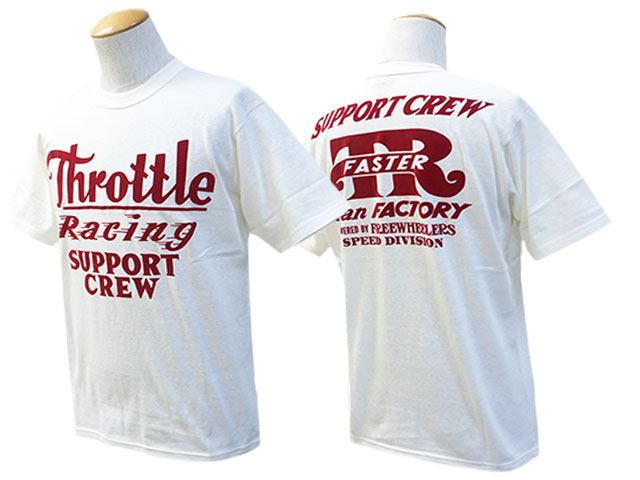 2024SS「Short Sleeve Crew Neck Tee”Throttle Racing”/ショートスリーブクルーネックTee”スロットルレーシング”」(2425011)(ホイールズアパレル/アメカジ/ミリタリー/ハーレー/WOLF PACK/ウルフパック)