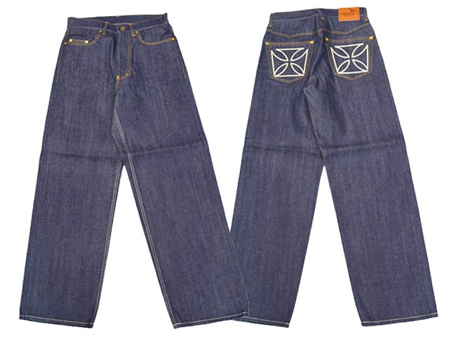 【GANGSTERVILLE/ギャングスタービル】「Thug Wide Denim”IRON CROSS”/サグワイドデニム”アイアンクロス”」(GSV9904)(WEIRDO/ウィアード/GLAD HAND/グラッドハンド/アメカジ/ジーンズ/ホットロッド/ハーレー/ホイールズアパレル/WOLF PACK/ウルフパック)