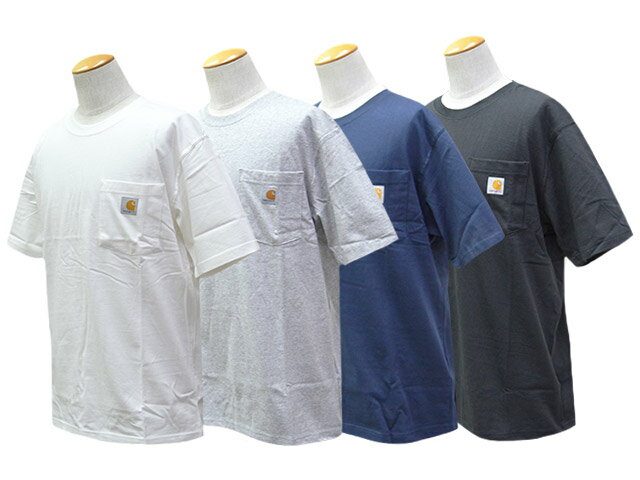 Rakuten - 全4色【Carhartt/カーハート】「Loose Fit Heavy Weight S/S Pocket Tee/ルーズフィットヘビーウェイトショートスリーブポケットTee」(K87)(アメカジ/ストリート/ハーレー/ワーク/アウトドア/ホットロッド/モーターサイクル/WOLF PACK/ウルフパック)