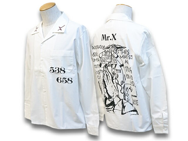 2023SS「L/S Open Collar Shirts”Fuck the PB”/ロングスリーブオープンカラーシャツ”Fuck the PB”」(23SS-MRX-003)(UNCHANGING LOVE/アンチェンジングラブ/POP EYES/ポップアイズ/アメカジ/ハーレー/ウルフパック)