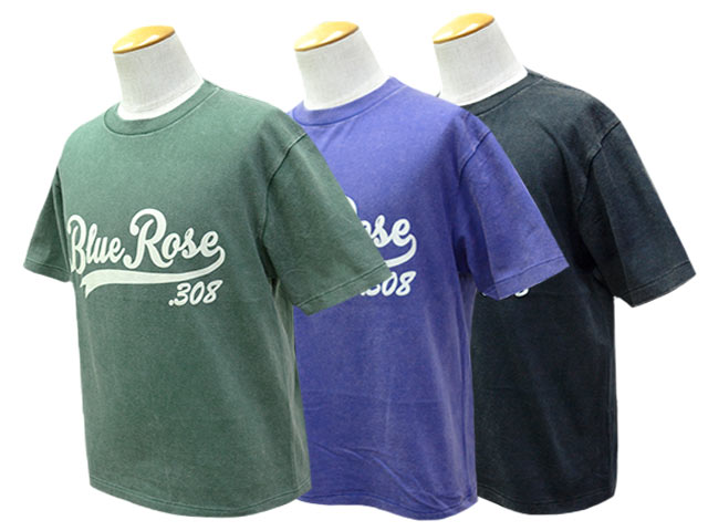 樂天商城 - 全3色【BLUE ROSE.308/ブルーローズ.308】「Fade Wash Crew Neck Tee”Cursive Logo”/フェードウォッシュクルーネックTee”カーシブロゴ”」(石巻/ホイールズアパレル/アメカジ/ホットロッド/ハーレー/バイカー/WOLF PACK/ウルフパック)