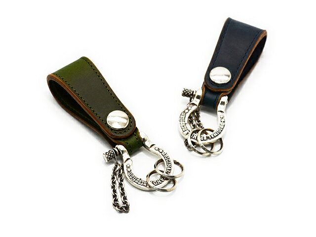 全2色「Chromexcel Leather Shackle Key Holder”SILVER PLATING”/クロムエクセルレザーシャックルキーホルダー”シルバープレイティング”」(IPSK-07)(ACCEL COMPANY/アクセルカンパニー/レザー/プレゼント/WOLF PACK/ウルフパック)