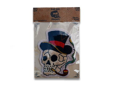 【TOMMY GUN/トミーガン】「Hand Made Patch”Skull Hat”/ハンドメイドパッチ”スカルハット”」 【DM便対応】【あす楽対応】(Fly Wheels/フライウィール/COTTON PICKIN TATTOO/コットンピッキンタトゥー/刺繍ワッペン)