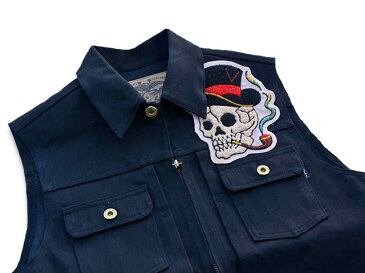 【TOMMY GUN/トミーガン】「Hand Made Patch”Skull Hat”/ハンドメイドパッチ”スカルハット”」 【DM便対応】【あす楽対応】(Fly Wheels/フライウィール/COTTON PICKIN TATTOO/コットンピッキンタトゥー/刺繍ワッペン)