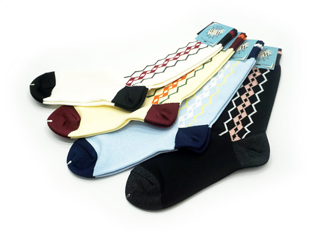 全4色2024SS「Jagged Lined Socks/ジャグドラインドソックス」(Lot.850)(BILT BUCK/ビルトバック/アメカジ/ハーレー/ホイールズアパレル/バイカー/WOLF PACK/ウルフパック)