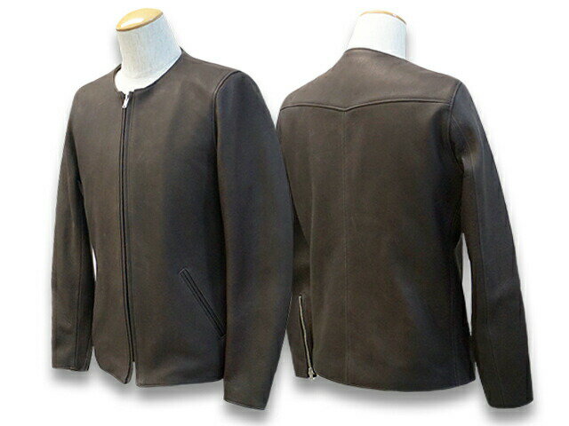 【FINE CREEK&CO/ファインクリークアンドコー】「Collarless Single Riders Jacket”Steve Deer”/カラーレスシングルライダースジャケット”スティーブディア”」(ACJK034)【予約商品/2024年3-5月入荷予定】(ファインクリークレザーズ/WOLF PACK/ウルフパック)