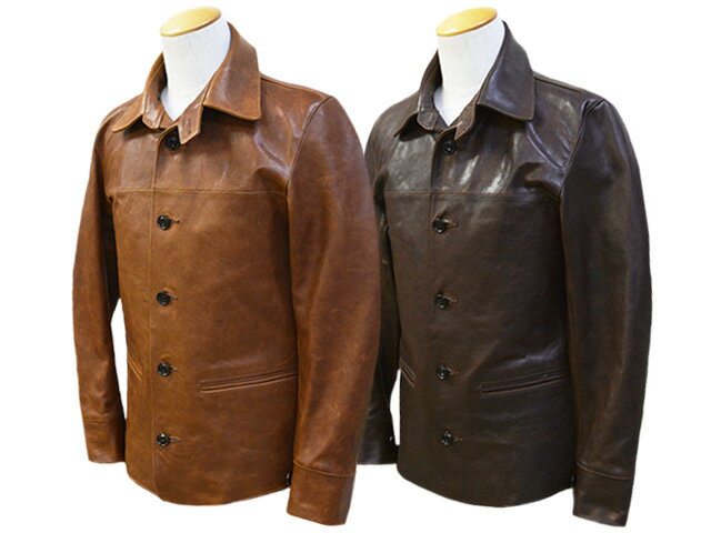 全2色【FINE CREEK CO/ファインクリークアンドコー】「30 039 s Leather Car Coat”Arcadia”/30 039 sレザーカーコート”アルカディア”」(ACCO003)(FINE CREEK LEATHERS/ファインクリークレザーズ/ハイラージレザー/アメカジ/WOLF PACK/ウルフパック)