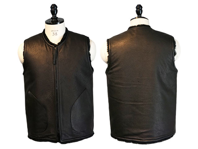 全2色【CWORKS by FINE CREEK&CO/シーワークス バイ ファインクリークアンドコー】2025AW「Deerskin Deck Vest”Novelist”/ディアスキンデッキベスト”ノベリスト”」(CWVE002)【予約商品/2026年中入荷予定】(ファインクリークレザーズ/ウルフパック)