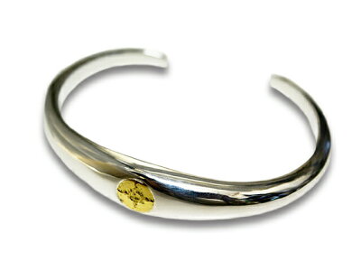 【FIRSTARROW's/ファーストアローズ】「FlatHammered12mmPlaneBunglewithK18/K18付平打12mmプレーンバングル」(BR-001)【送料・代引き手数料無料】【あす楽対応】(アメカジ/ハーレー/バイカー/アクセサリー/プレゼント)
