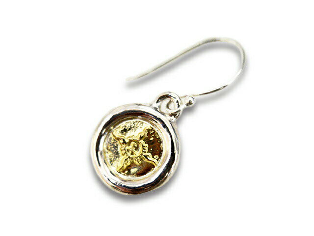 樂天商城 - 【FIRST ARROW's/ファーストアローズ】「Circle of Center Pierce with K18/K18付きサークルセンターピアス」(O-245)(ネイティブ/インディアン/ジュエリー/ハンドメイド/シルバー/アメカジ/ハーレー/アクセサリー/プレゼント/WOLF PACK/ウルフパック)