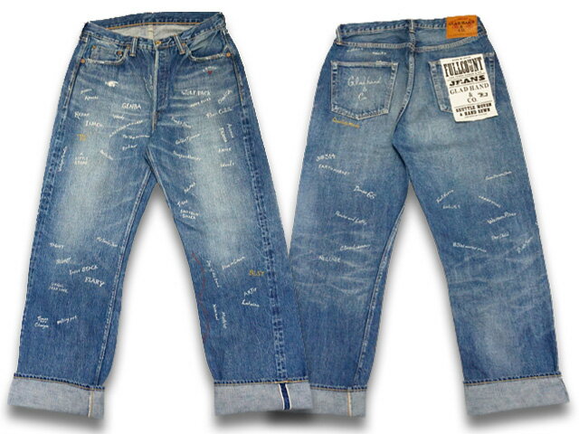 【GLAD HAND/グラッドハンド】×【FULLCOUNT/フルカウント】「Loose Straight Denim Pants”Hand Paint”/ルーズストレートデニムパンツ”ハンドペイント”」(0105HP)【送料・代引き手数料無料】【あす楽対応】(アメカジ/ハーレー/ホットロッド)