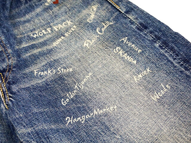 【GLAD HAND/グラッドハンド】×【FULLCOUNT/フルカウント】「Loose Straight Denim Pants”Hand Paint”/ルーズストレートデニムパンツ”ハンドペイント”」(0105HP)【送料・代引き手数料無料】【あす楽対応】(アメカジ/ハーレー/ホットロッド)