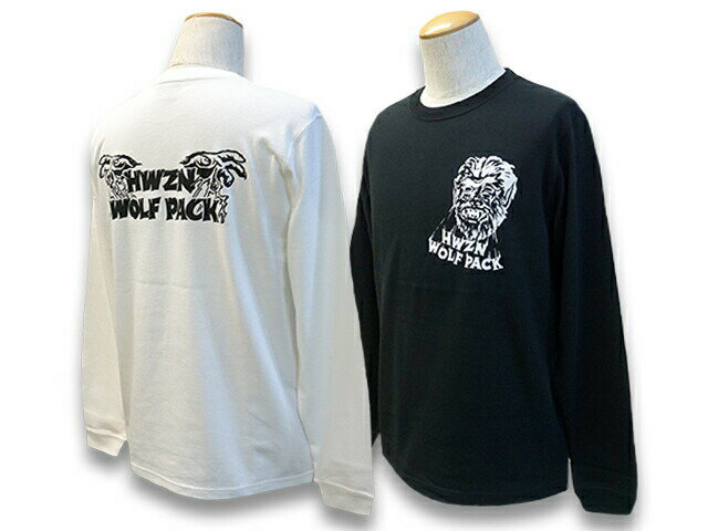 全2色×「W-Name L/S Tee Shirts/ダブルネームロングスリーブTシャツ」(ホイールズアパレル/アメカジ/ホットロッド/ハーレー/バイク/WOLF PACK/ウルフパック)