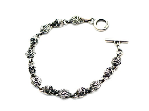【MAD CULT/マッドカルト】「Rose and FB Bracelet/ローズアンドFBブレスレット」(B-22)(Silver925/アクセサリー/ジュエリー/プレゼント/バイカー/ハーレー/ホットロッド/アメカジ/ハンドメイド/WOLF PACK/ウルフパック) 【MAD CULT/マッドカルト】「Rose and FB Bracelet/ローズアンドFBブレスレット」(B-22)(Silver925/アクセサリー/ジュエリー/プレゼント/バイカー/ハーレー/ホットロッド/アメカジ/ハンドメイド/WOLF PACK/ウルフパック)
