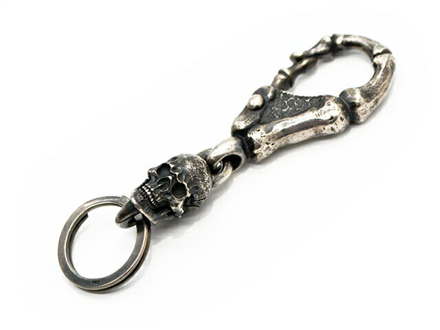 「Finger Bone Hook with GYUGA Key Chain/フィンガーボーンフックウィズギュウガキーチェーン」(KH-13)(Silver925/アクセサリー/ジュエリー/プレゼント/バイカー/ハーレー/ホットロッド/アメカジ/ハンドメイド/WOLF PACK/ウルフパック)