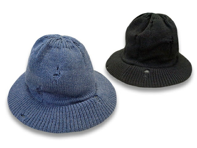 ギフト対応【Damage Knit Hat】 商品詳細 【Mighty Shine/マイティーシャイン】の2022AWコレクションより「Damage Knit Hat/ダメージニットハット」になります。 【THE FAT HATTER】が展開する男を上げる被りものちょっとした遊び心や、随所に男の拘りが見え隠れする帽子を提案するブランド【Mighty Shine/マイティーシャイン】のニットハットです。 チューリップハットをニットで編み立てることで適度なフィット感と保温性を維持。 ところどころにジャガードを用いた減らし目の手法でダメージを表現しています。 【インディゴ】 【ブラック】 【バイザー/頭頂部】 【ブランドネームタグ】 【品番：Damage Knit Hat】 【カラー：インディゴ・ブラック】 【素材：アクリル70%・ウール30%】 【サイズ：フリーサイズ】