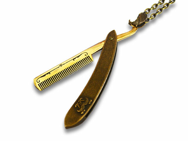 【MASTER OF MUSTACHE/マスターオブマスタッシュ】「LB Razor Charm Comb/髭用真鍮チャームコーム」 【あす楽対応】(プレゼント/髭用ワックス/髭/ひげ/ヒゲ/SOFT MACHINE/ソフトマシーン/アメカジ/ハーレー/ホットロッド/WOLF PACK/ウルフパック)