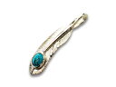 「Small Feather with Turquoise”Right”/ターコイズ付きスモールフェザー”右向き”」(P-006R)(ネイティブ/インディアン/ジュエリー/アメカジ/ハーレー/アクセサリー/プレゼント/WOLF PACK/ウルフパック)