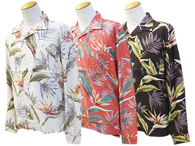 楽天WOLF PACK楽天市場店全3色【TROPHY CLOTHING/トロフィークロージング】2024SS「Duke Hawaiian L/S Shirts/デュークハワイアンロングスリーブシャツ」（TR24SS-405）（アメカジ/ミリタリー/アウトドア/ハーレー/東京インディアンズ/ホイールズアパレル/ホットロッド/WOLF PACK/ウルフパック）