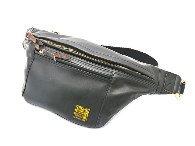 楽天WOLF PACK楽天市場店【TROPHY CLOTHING/トロフィークロージング】「Horsehide Day Trip Bag/ホースハイドデイトリップバッグ」（TR-B18）（アメカジ/ミリタリー/アウトドア/ショルダーバッグ/ウエストバッグ/プレゼント/ハーレー/東京インディアンズ/バイカー/WOLF PACK/ウルフパック）