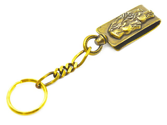 【Peanuts&Co/ピーナッツカンパニー】「Horse Clip Type Key Chain/ホースクリップタイプキーチェーン」(Brass)【あす楽対応】(ピーナッツアンドコー/アメカジ/ハーレー/バイカー/ホットロッド/プレゼント/アクセサリー/WOLF PACK/ウルフパック)