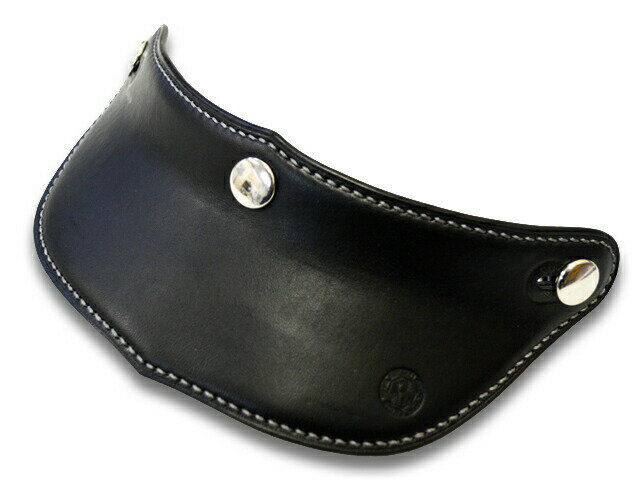 【Round head/ラウンドヘッド】「Leather Visor Regular /レザーバイザー レギュラー 」(Nickel)(半キャップ/半ヘル/ハーフヘルメット/装飾用/ジェットヘルメット/BUCO/ハーレー/チョッパー/バイカー/ハンドメイド/手縫い/WOLF PACK/ウルフパック)