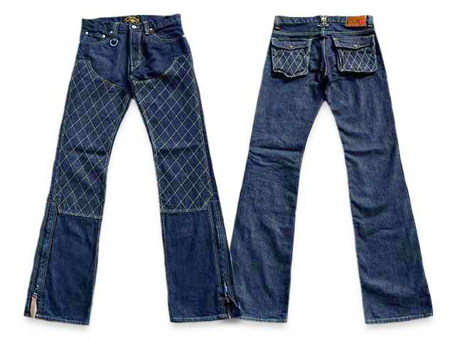 【SKULL FLIGHT/スカルフライト】「SS Pants Type3 Boots Cut”Quilting Double Knee Indigo Denim”/SSパンツタイプ3ブーツカット”キルティングダブルニーインディゴデニム”」【送料・代引き手数料無料】【あす楽対応】(カリフォルニアライン)