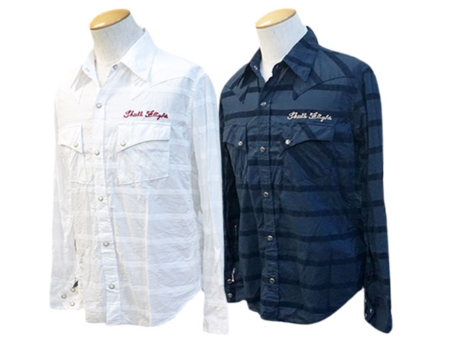 全2色2023SS「Riders Border Western Shirts/ライダースボーダーウエスタンシャツ」(CALIFORNIA LINE/カリフォルニアライン/アメカジ/ハーレー/ホットロッド/WOLF PACK/ウルフパック)