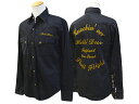 【SKULL FLIGHT/スカルフライト】2024SS「Riders Embroidery Western Shirts”Studs Custom”/ライダースエンブロイダリーウエスタンシャツ”スタッズカスタム”」(CALIFORNIA LINE/カリフォルニアライン/ハーレー/バイカー/アメカジ/WOLF PACK/ウルフパック)