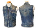 【SKULL FLIGHT/スカルフライト】「Riders Denim Club Zip Vest”Vintage Finish”/ライダースデニムクラブジップベスト”ヴィンテージフィニッシュ”」【あす楽対応】(CALIFORNIA LINE/カリフォルニアライン/ハーレー/バイカー/アメカジ/WOLF PACK/ウルフパック)