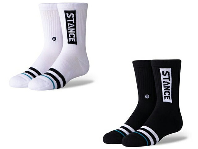 楽天WOLF PACK楽天市場店全2色【STANCE SOX/スタンスソックス】「Crew Socks”OG ST Kids”/クルーソックス”OG STキッズ”」【あす楽対応】（NBA/バスケ/MLB/公式/野球/ソックス/アメカジ/ハーレー/ホットロッド/バイカー/プレゼント/靴下/WOLF PACK/ウルフパック）