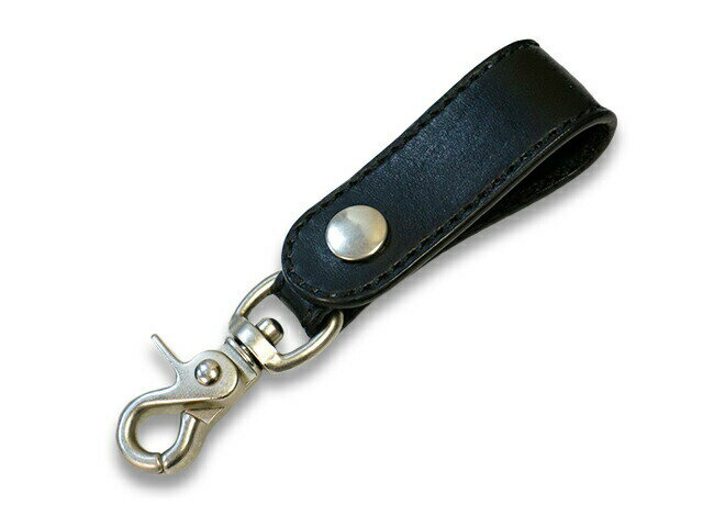 【TISS CUSTOM LEATHERS/ティスカスタムレザーズ】「Plain Key Holder/プレーンキーホルダー」(BK×BK×BK)(ホイールズアパレル/ハーレー/バイカー/アメカジ/レザークラフト/ホットロッド/プレゼント/財布/WOLF PACK/ウルフパック)