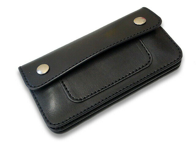 【TISS CUSTOM LEATHERS/ティスカスタムレザーズ】「Trucker Wallet with Card Pocket/トラッカーウォレットウィズカードポケット」(BK×BK×BK)(ハーレー/バイカー/アメカジ/レザークラフト/ホットロッド/プレゼント/財布/WOLF PACK/ウルフパック)