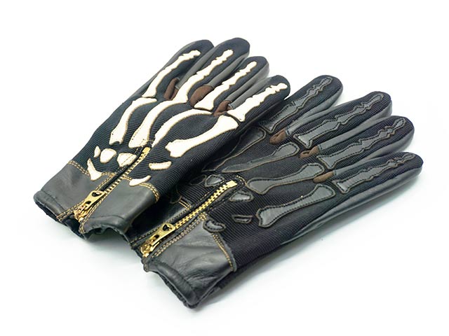 全2色2024SS「Skeleton Glove/スケルトングローブ」(VG15)(ハーレー/ハーレーダビッドソン/バイク/バイカー/ホットロッド/手袋/プレゼント/ホイールズアパレル/WOLF PACK/ウルフパック)