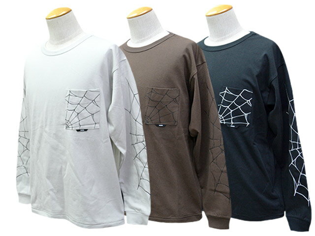 全3色【Vin&Age/ヴィン&エイジ】2026SS「Spider Web L/S Tee/スパイダーウェブロングスリーブTee」(VT14)(アメカジ/ハーレー/ハーレーダビッドソン/バイク/バイカー/ホットロッド/アウトドア/ホイールズアパレル/WOLF PACK/ウルフパック)
