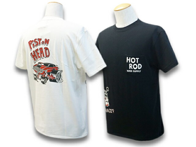 全2色【WEIRDO/ウィアード】2022SS「S/S Crew Neck Pocket Tee”Piston Head”/ショートスリーブクルーネックポケットTee”ピストンヘッド”」(WRD-22-SS-26)【あす楽対応】(GANGSTERVILLE/ギャングスタービル/GLAD HAND/グラッドハンド/アメカジ/ハーレー)