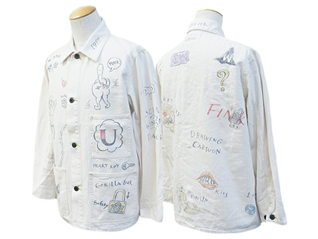 【WEIRDO/ウィアード】2024SS「Coverall Jacket”DRAWING CARTOON”/カバーオールジャケット”ドローイングカートゥーン”」(WRD-24-SS-02)(GANGSTERVILLE/ギャングスタービル/GLAD HAND/グラッドハンド/アメカジ/ホイールズアパレル/WOLF PACK/ウルフパック)