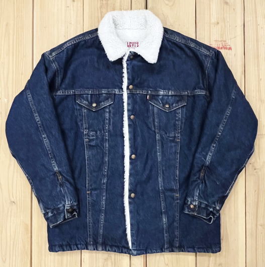 【中古】美品 リーバイス デニム ボアジャケットコート 古着 Gジャン LEVIS ジージャン 80S L 大きいサイズ MADE IN USA 米国製 通販