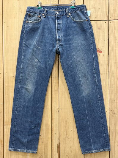 【中古】激ヒゲ リーバイス501 古着 LEVIS501 90S MADE IN USA W35×L31 米国製