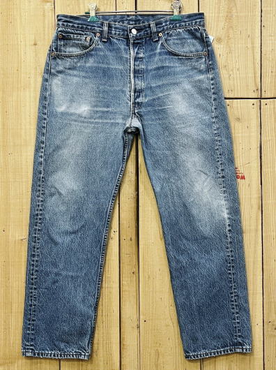  ���� �����q�Q ���[�o�C�X501 �Ò� �I�[���h90S LEVIS501 MADE IN USA W34�~L28 �č���