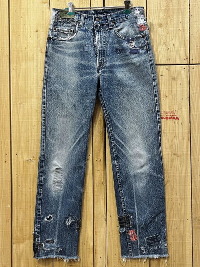 【中古】リーバイス505 古着 LEVIS505 80S ハチマル リペアカスタム MADE IN USA W32×L31