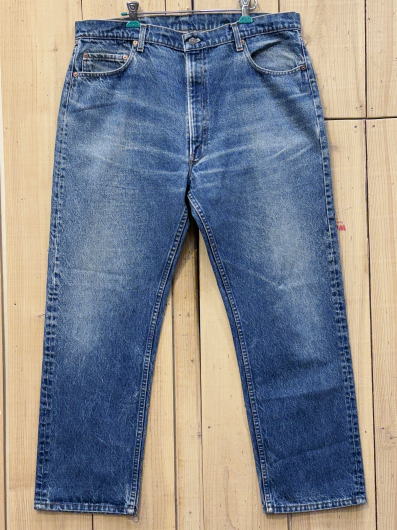 【中古】激ヒゲ リーバイス505 古着 ハチマル LEVIS505 W39×L29 赤タグ CAREスタンプ 80S MADE IN USA 米国製
