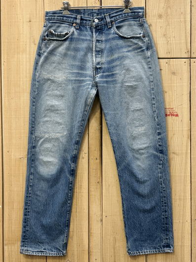 【中古】激ヒゲ リーバイス501 古着 LEVIS501 ハチマル インサイドシングル 80S MADE IN USA W33×L29 膝裏クモノス