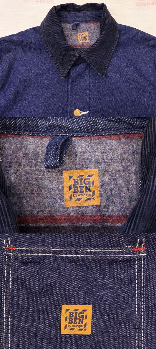 【中古】美品 BIGBEN by Wrangler ラングラー カバーオール ライナー古着 80S COVERALL JACKET 38 ジージャン MADE IN USA 米国製